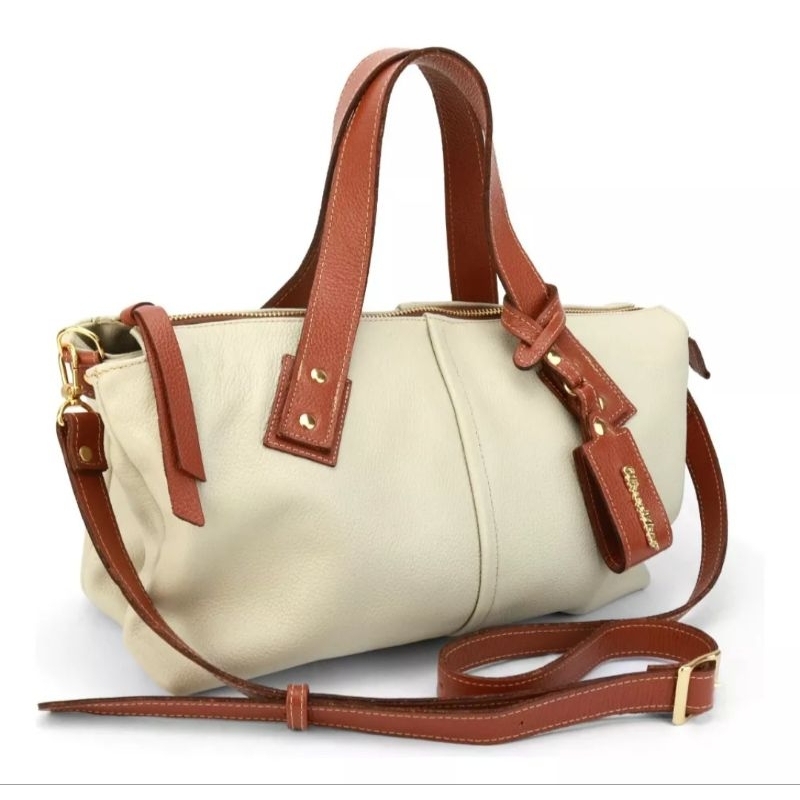 Bolsa feminina em couro legítimo Oliver Mour três repartições