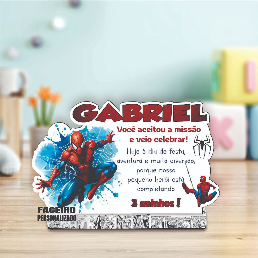 Homem Aranha  em MDF - Centro de mesa Homem Aranha em MDF - Lembrancinha Homem Aranha - cod01