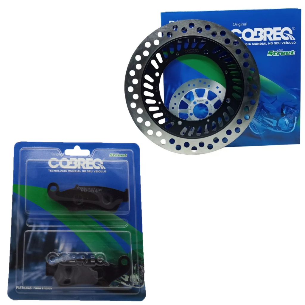 Kit Disco Freio Dianteiro + Pastilha XR 200 200r  -  XR 250 TORNADO -  XLX 350r  -  CRF 230F  Cobreq