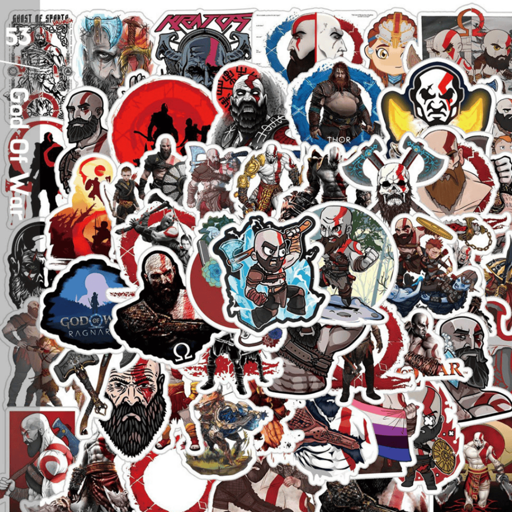 🪓🔥 ADESIVOS GOD OF WAR – KIT COM 50 | 75 | 100 UNIDADES 🔥🪓 em Oferta na Shopee