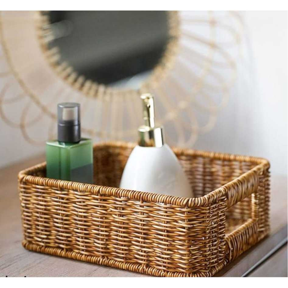 Cesta Organizadora Vime E De Plástico p/Armazenamento Organizador, banheiro, cozinha, deco...