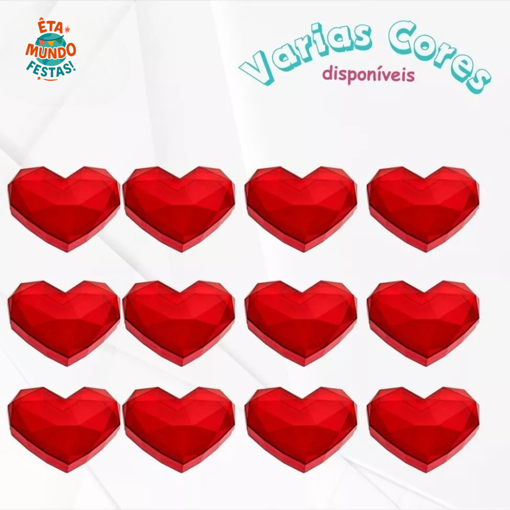 KIT 07 CAIXA CORAÇÃO LAPIDADO 17X22CM PARA PRESENTES E DECORAÇÃO em Oferta na Shopee