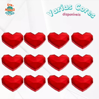 KIT 07 CAIXA CORAÇÃO LAPIDADO 17X22CM PARA PRESENTES E DECORAÇÃO em Oferta na Shopee
