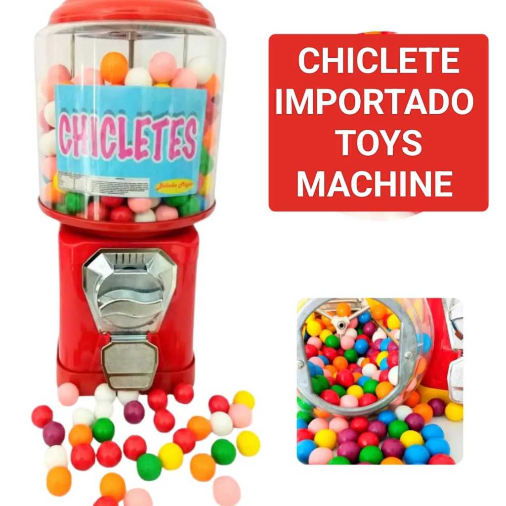 Chiclete Colorido Vending Machine Caixa Com 852 Unidades Só Caixa Fechada