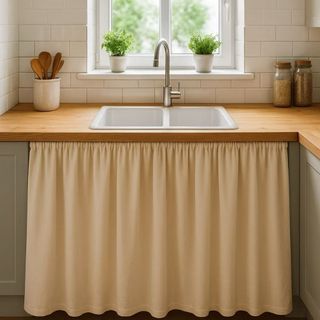 KIT C/2 OU 1 CORTINA DE PIA DE COZINHA 100% PVC Antimofo 138x80 LAVÁVEL CORES BRANCA, PRE…