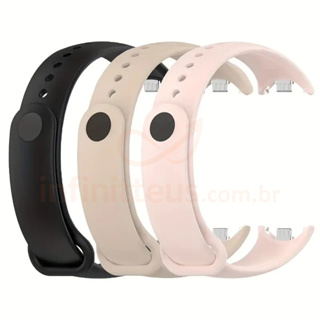 Pulseiras p/ Mi Band 10 8 9 encaixe TicTac silicone macio confortável qualidade [Envio HOJE] em Oferta na Shopee