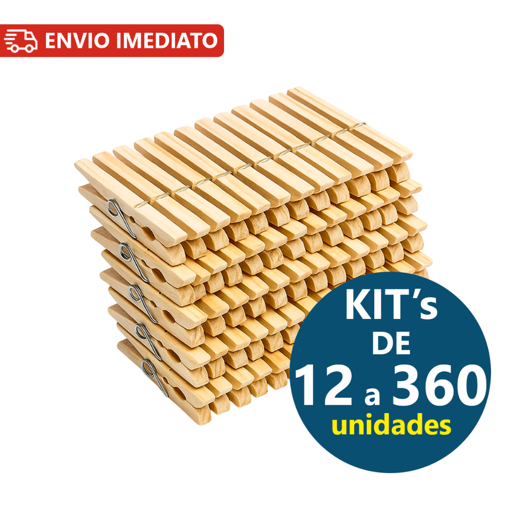 Prendedores Pregadores Grampos de Roupa Madeira em Oferta na Shopee