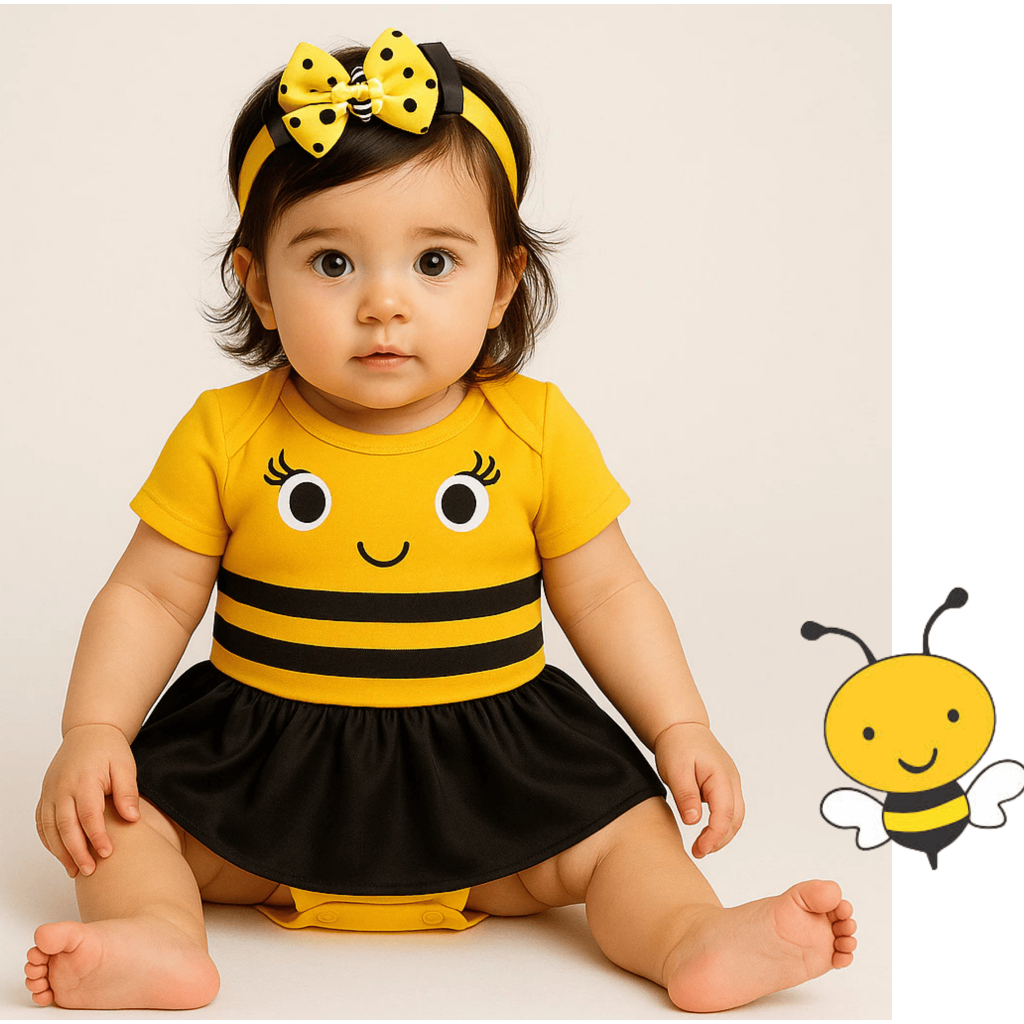Body Bebê Infantil Menina Mêsversário Temático Abelhinha Super Confortável Linha Premium