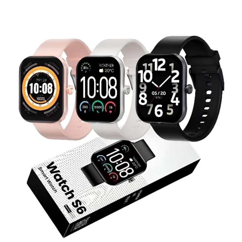 Smartwatch Watch S6 Bluetooth 5.3 Tela HD 2.01" IP68 Monitor Cardíaco e Sono