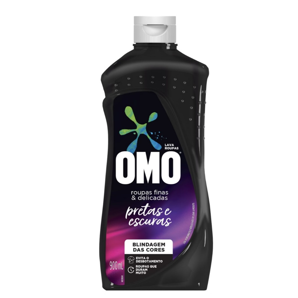 Lava roupas OMO roupas finas & delicadas pretas e escuras 900ML nova formula, blindagem das cores