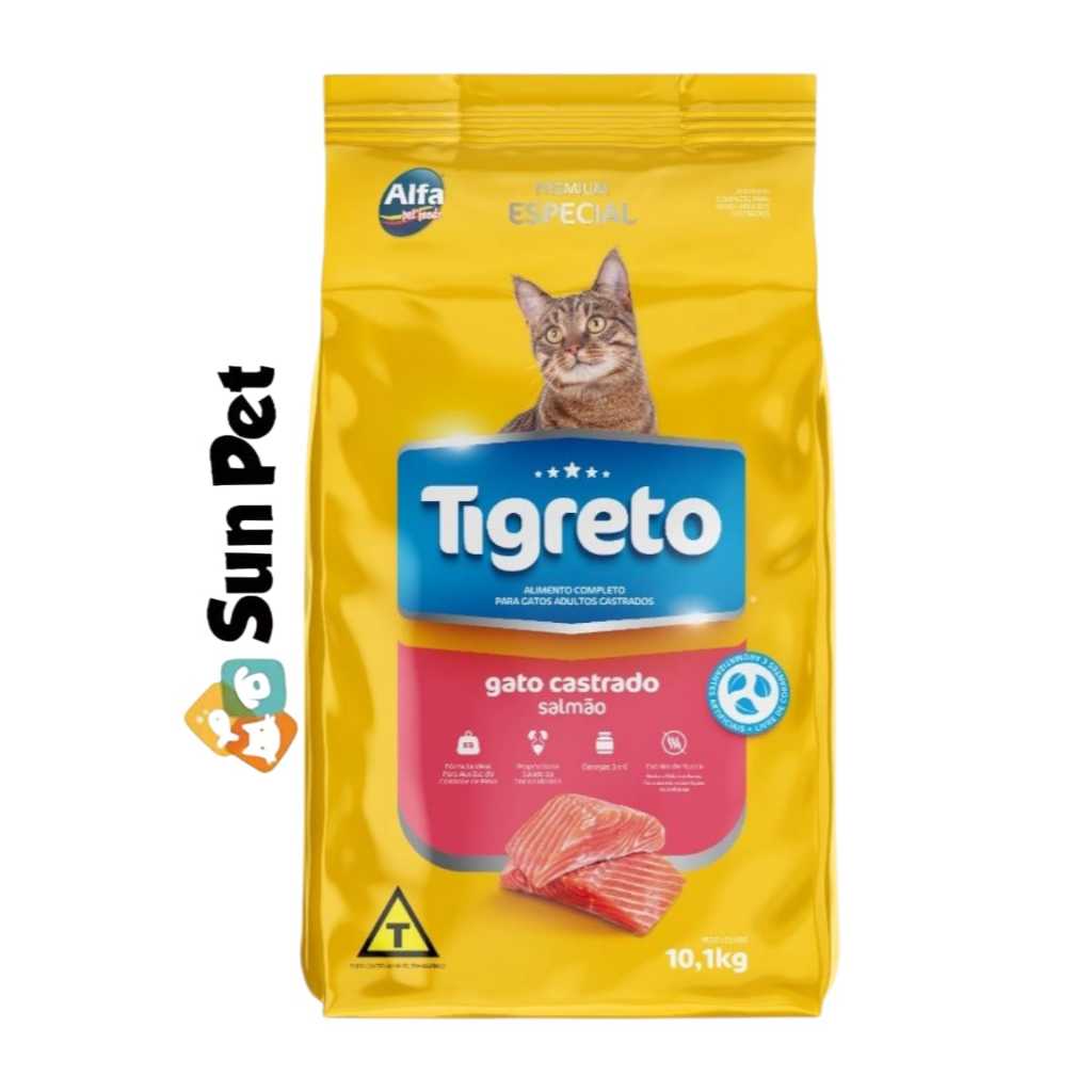Ração para gatos Tigreto Gato Castrado Premium Especial Ração Gato Castrado Salmão 10,1kg