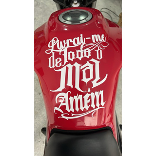 adesivo para tanque de moto livrai-me de todo o mal Amém em Oferta na Shopee
