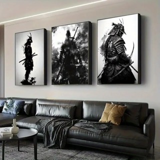 Conjunto 3 Quadros Decorativos Samurai japonês com espada e adaga em Oferta na Shopee