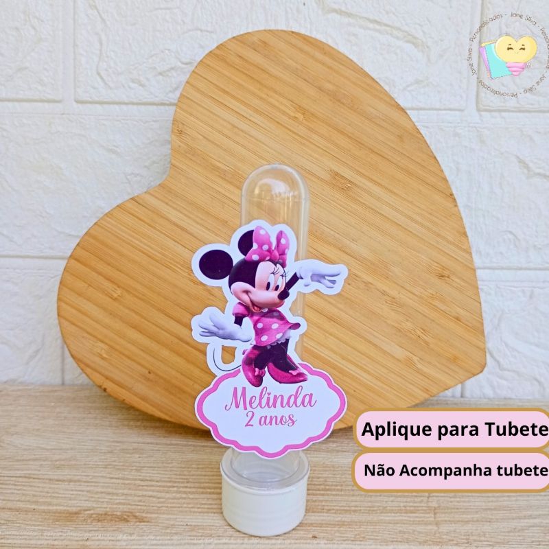 Aplique Para Tubete Minnie Rosa - Personalizados - Lembrancinha - Festa infantil