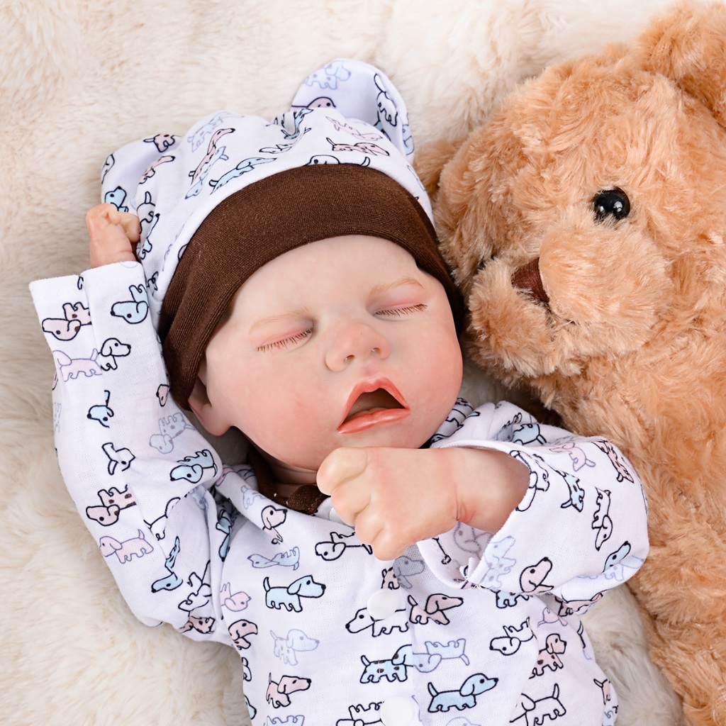 Brastoy Bebê Reborn Boneco Pintada 48cm Menino Silicone Realista - Mom & Baby