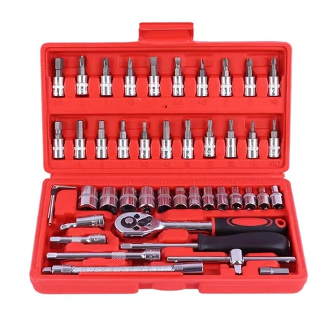 Kit 46 Chave Catraca Jogo De Soquetes Allen Torx Ferramentas