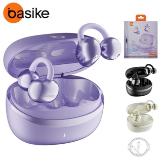 BASIKE fones de ouvido sem fio Ear clip-on bluetooth Fone Alta Fidelidade Estéreo Baixo Esportes Com Mic - Roxo em Oferta na Shopee