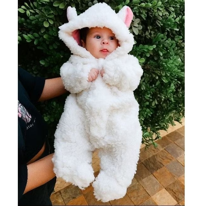 MACACÃO BEBÊ INVERNO OVELHA FOFINHO QUENTINHO 0 A 12 MESES em Oferta na Shopee