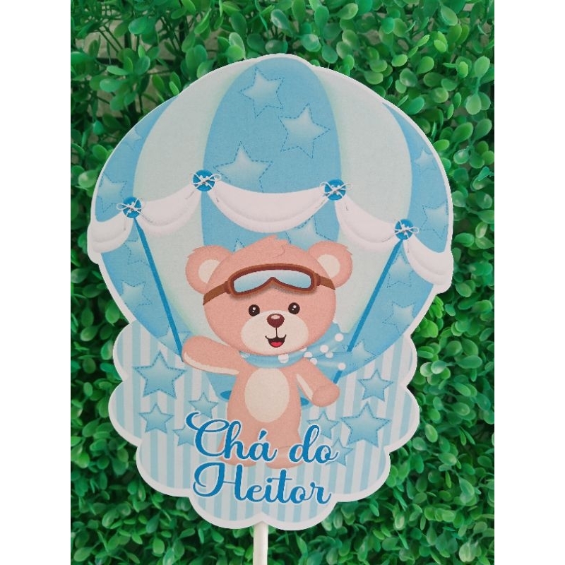 CENTRO DE MESA URSINHO BALOEIRO AZUL ( PEGUE E MONTE ) chá de bebê baleiro festa 1 aninho urso