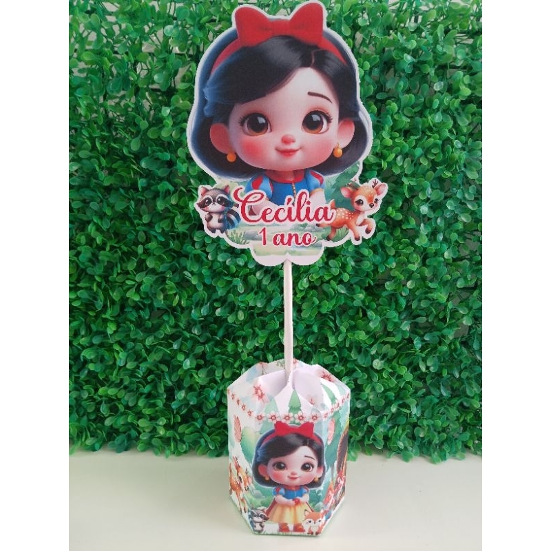 CENTRO DE MESA BRANCA DE NEVE ( PEGUE E MONTE ) lembrancinha festa personalizado branca de neve baby