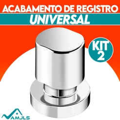 Acabamento Universal Cr 1/2, 3/4 E 1 Petra Tigre Kit C/2