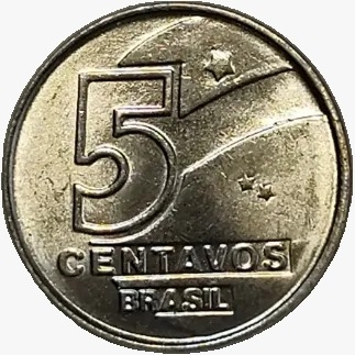 moeda 5 centavos de cruzado novo - Brasil - 1989 - Ref V406