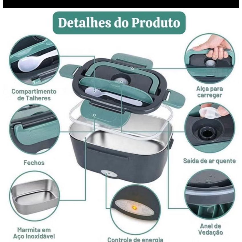 Marmita elétrica.CHEGA DE COMIDA FRIA  LEVE SUA REFEIÇÃO QUENTINHA PARA QUALQUER LUGAR!