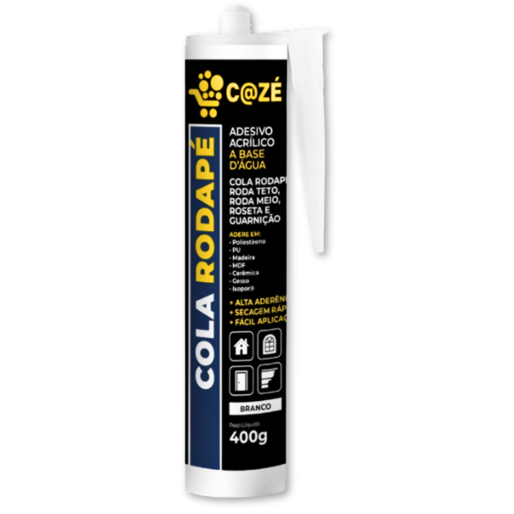 Cola Rodapé C@ze Cola Sanca Moldura Isopor Colagem Extra Forte  Branco