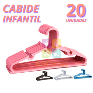 Kit 20 Cabide Infantil Bebe 4 cores Baby Plástico Reforçado em Oferta na Shopee