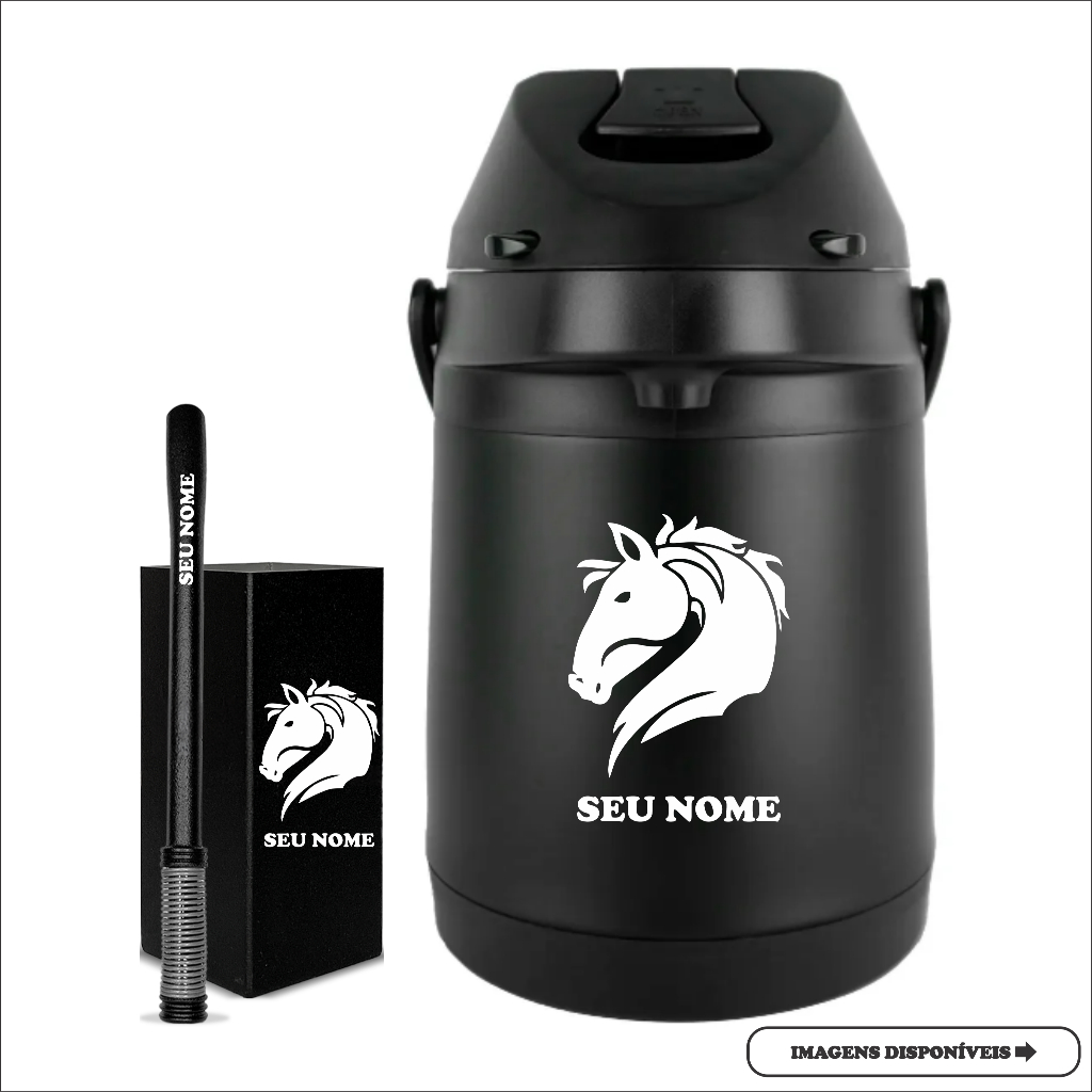 Kit Terere Completo Personalizado - Garrafa, Copo e Bomba em Oferta na Shopee