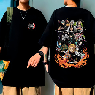 Camiseta Oversized Anime Demon Slayer Mangá Mangá Pilares Rengoku Castelo Infinito Tanjiro Unissex em Oferta na Shopee