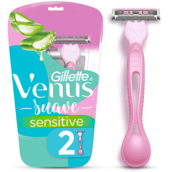 Aparelho de Depilar Gillette Venus Suave Sensitive 2 unidades - Beauty