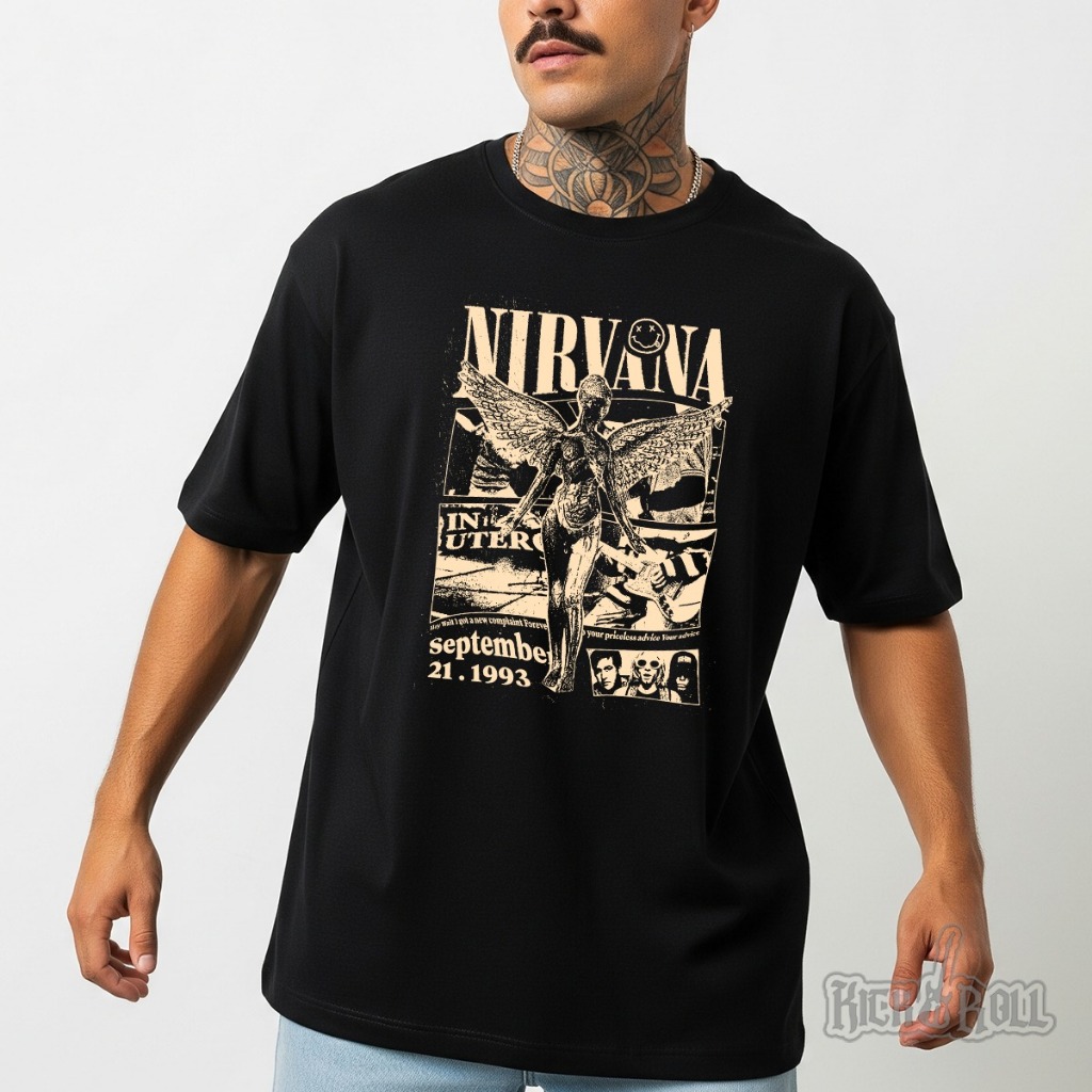 Camiseta Unissex De Rock Nirvana 1993 em Oferta na Shopee