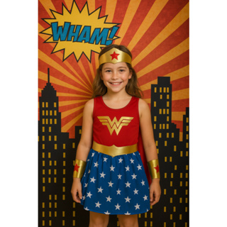 FANTASIA INFANTIL MULHER MARAVILHA FESTAS  MENINAS em Oferta na Shopee