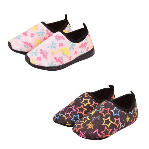 kit de Sapatilha Antiderrapante e Tênis Calce Facil Infantil Dino rosa e Estrela menina - DFashion
