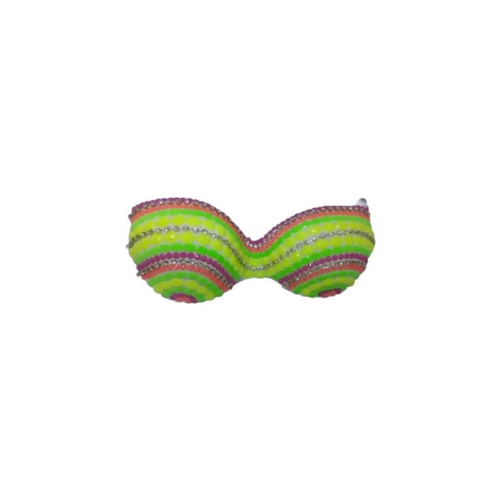 Sutiã/Cropped Bordado Com Pedrarias Neon - Estilo Blogueira/Moda/Festa/Evento