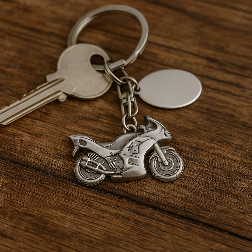Chaveiro de Metal Moto 3D 2x3 Cm Com pingente Ideal para Gravar Nome