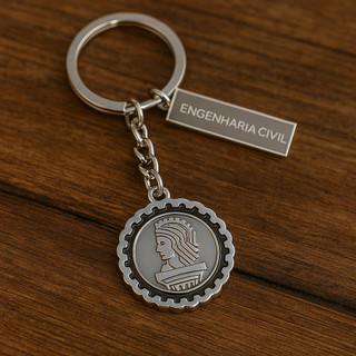 Chaveiro Profissão Engenharia Civil Em Metal Com Plaquinha Presente Formatura