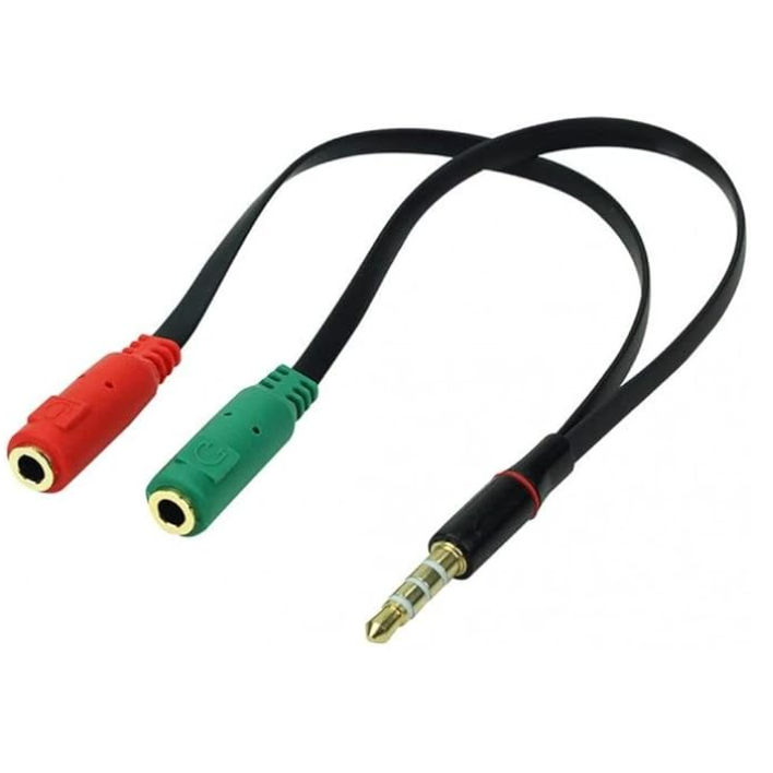 Cabo Adaptador P3 Macho para 2 P2 Fêmea - Fone e Microfone para Headset