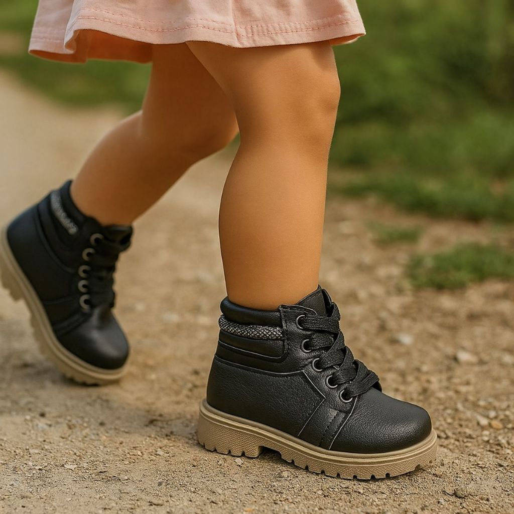 Coturno Juvenil Menina Infantil Feminino Bota Botinha Moda Estilo Confortável Solami