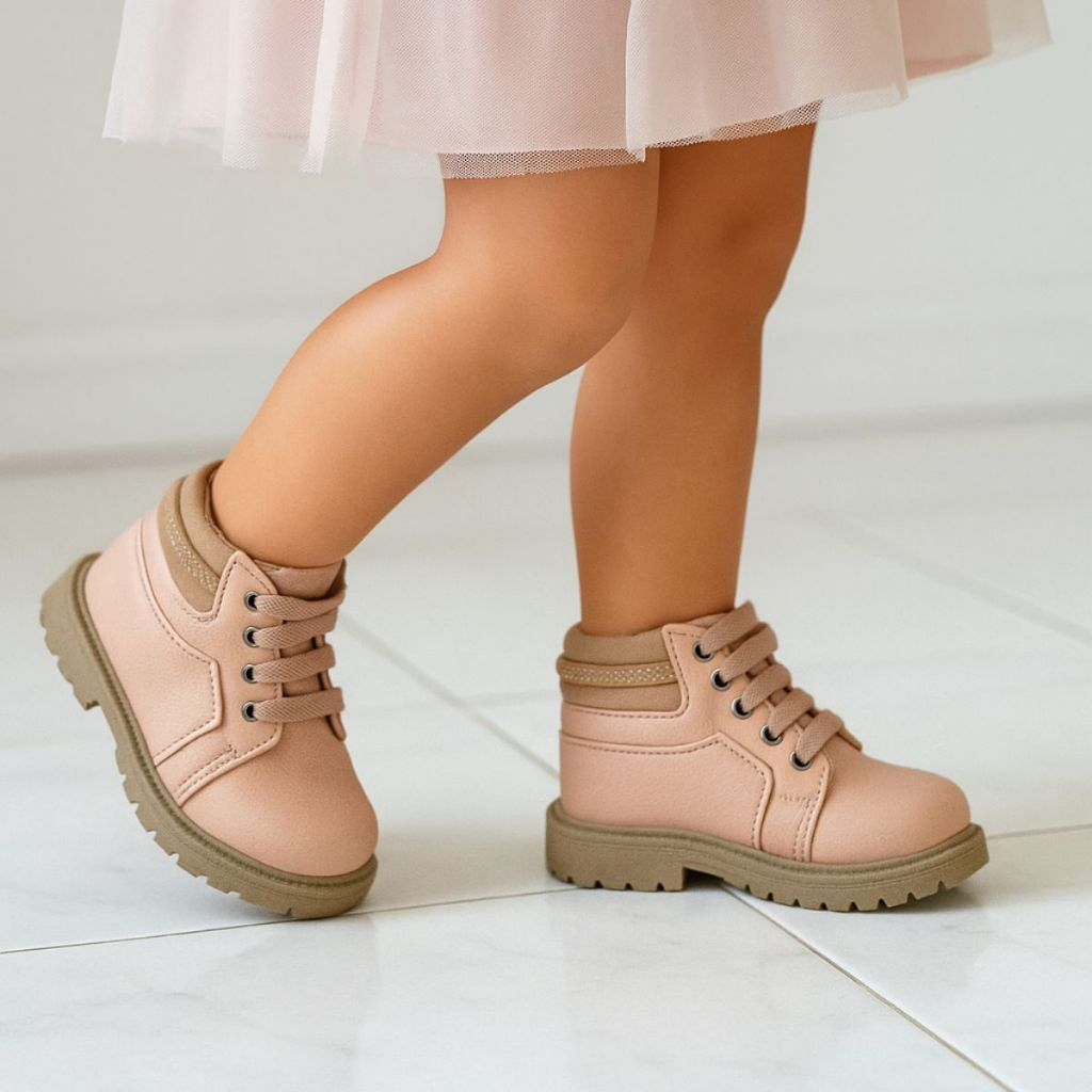 Coturno Juvenil Menina Infantil Bota Botinha Galocha Moda Estilo Confortável Solami Outono Inverno