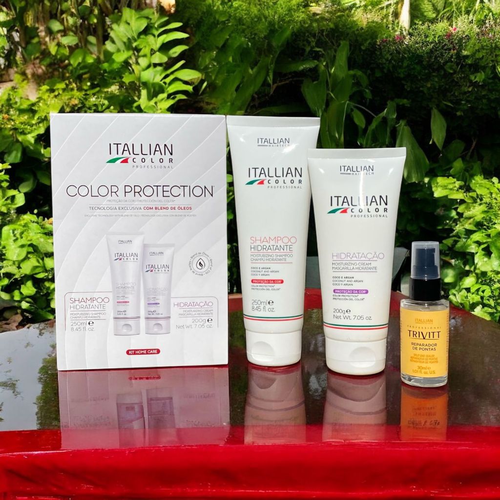 Kit Home Care Color Protection Proteção da Cor + Reparador de pontas Trivitt com Silicone e Filtro Solar. em Oferta na Shopee