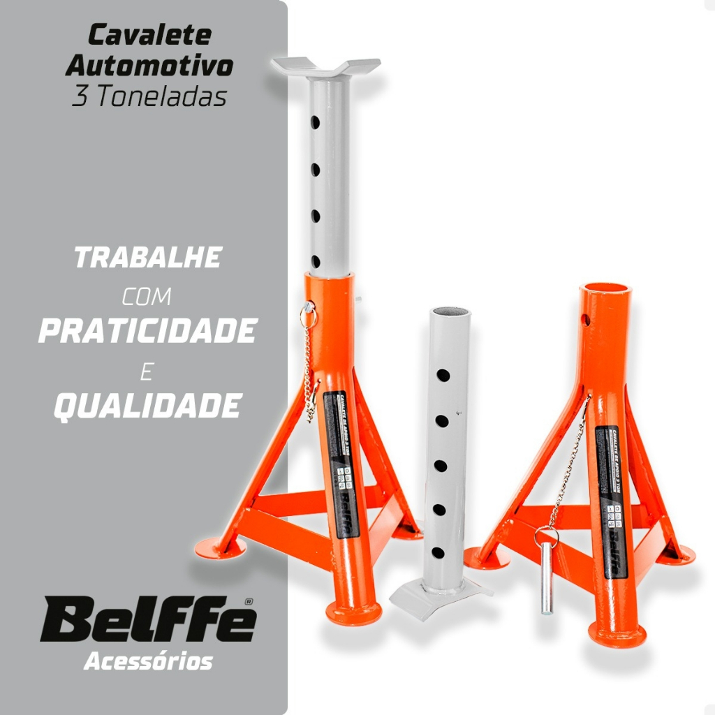 Par De Cavaletes Cilindrico 3 Toneladas Automotivo Profissional Reforçado Com  Para Veículos  Belffe em Oferta na Shopee
