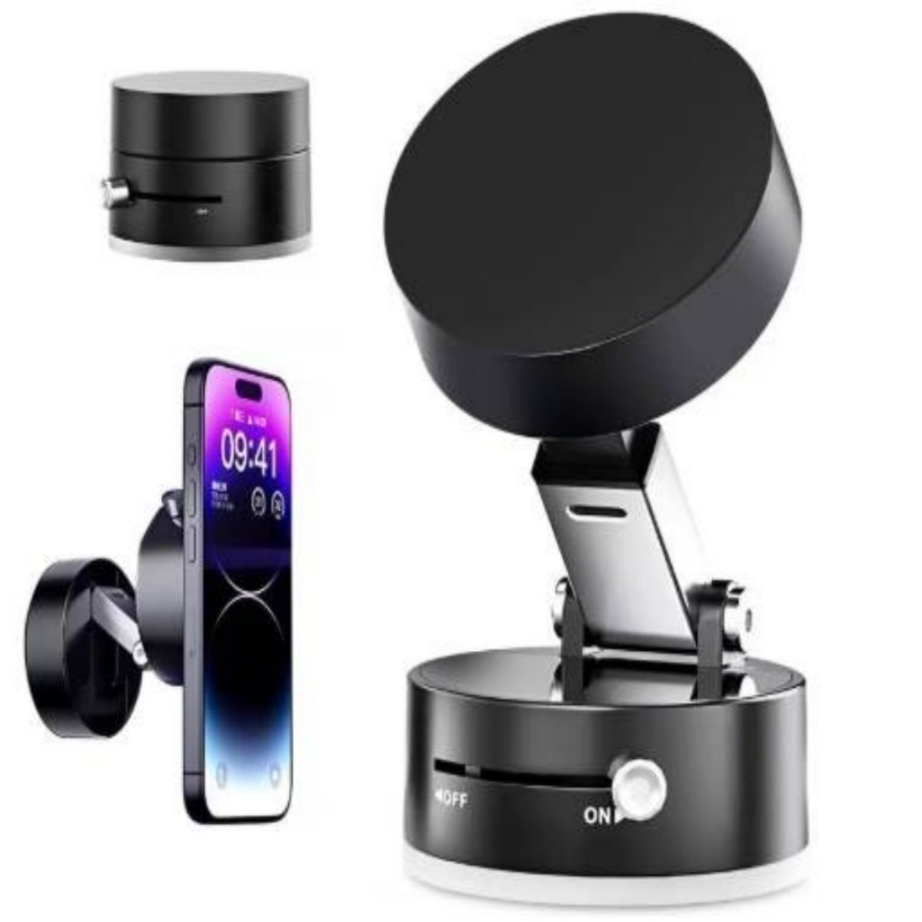 360°Suporte dobrável para celular, adsorção a vácuo dupla face, suporte magnético para carro