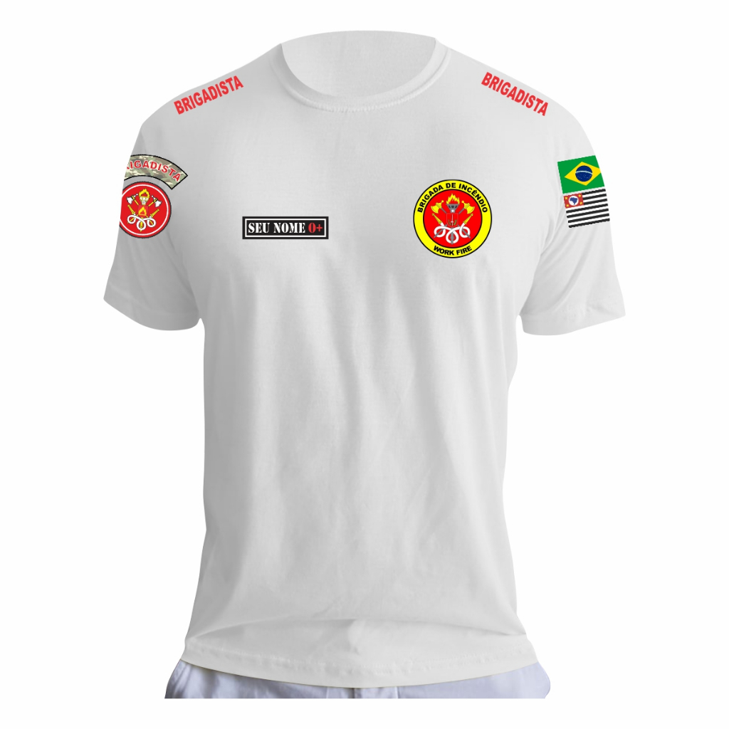 Camiseta Estilo Brigada de Incêndio –Brigadista - Uso Casual e Treinamentos