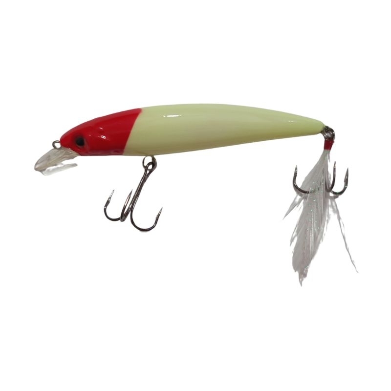 Isca Artificial 11 cm 14 Gramas Axe Lures Modelo Luminous com efeito sonoro - Glow Red com Peninha