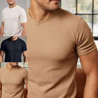 Kit 4 Camiseta Texturizada Casual Básica Reta Texturizada Malha Premium em Oferta na Shopee