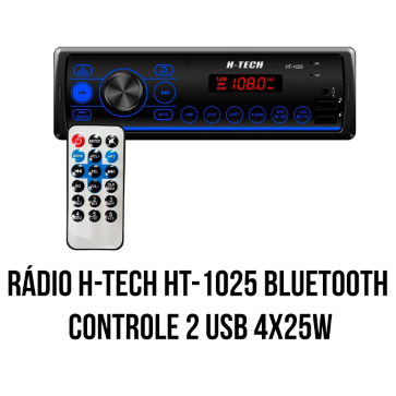 Rádio Som Automotivo Mp3 Com Bluetooth 2 Usb's Auxiliar Pen Drive Am Fm Controle HT-1025 · foto 2