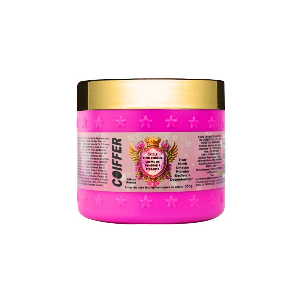 Creme de Pentear e Fixador Chicle Pink Chique Coiffer 350g