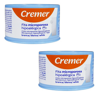 Kit 2 Fitas Microporosa Cremer 2,5cm x 10m Branca Hipoalergênica Micropore Fixação Curativos em Oferta na Shopee